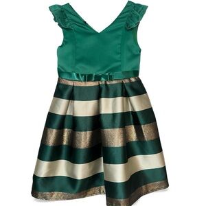 Girls Green & Gold  Party dress